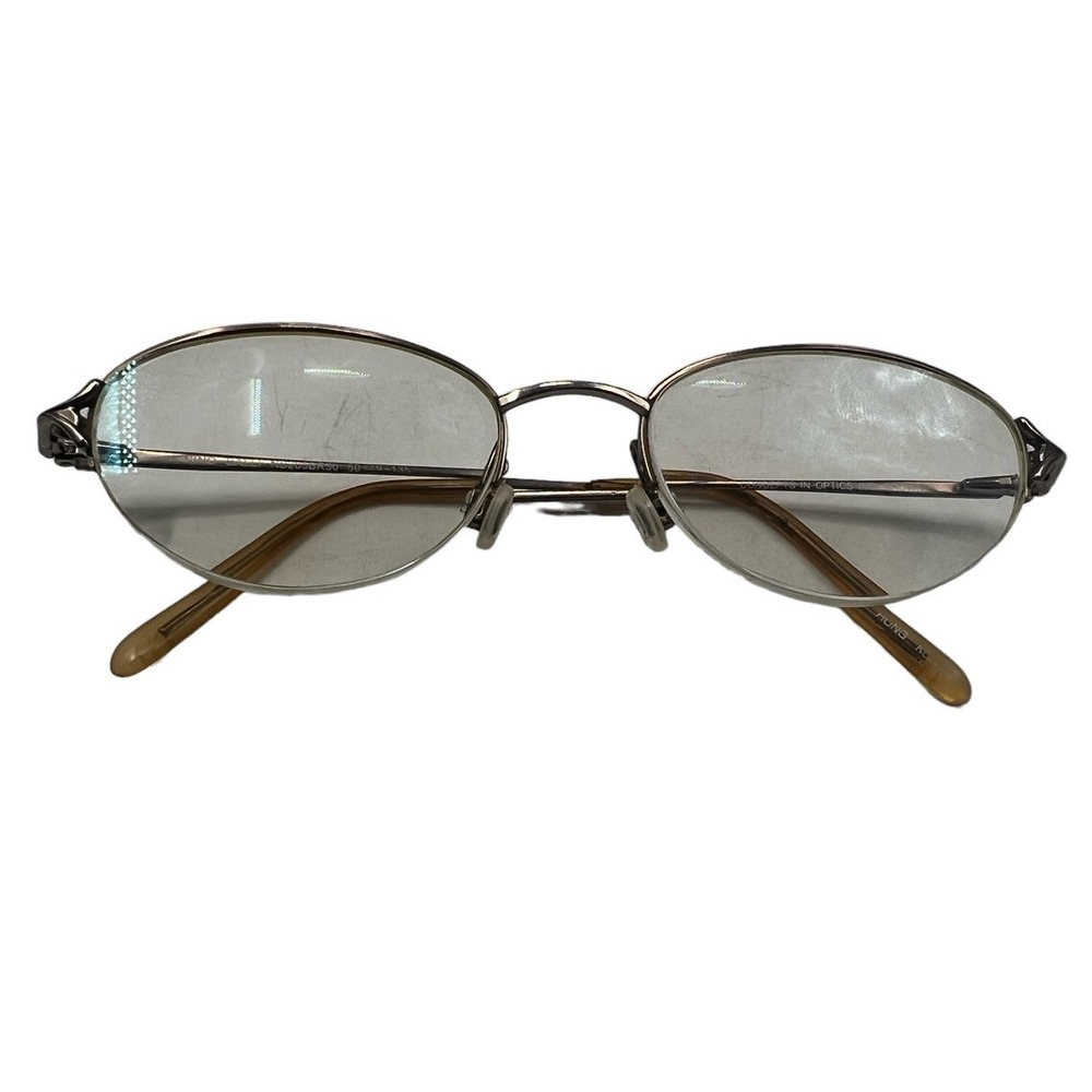 Vintage Nino Balli Gold Half Rim Oval Eyeglasses Frame Concepts in Optic